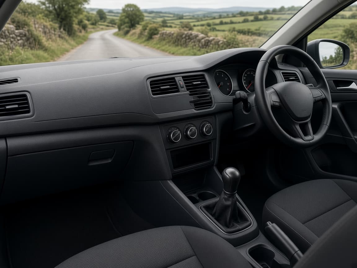 View from a car interior during a driving lesson. Supporting photograph; not an identified learner.